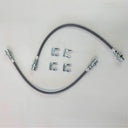 A set of MetalTech Extended Rear Brake Lines for Toyota 4Runner and FJ Cruiser on a white surface.