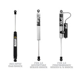 Four different types of JKS 3.5 Inch Jeep Wrangler JK (06-18) 2 Door J-Venture Lift Kit shock absorbers for suspension systems.