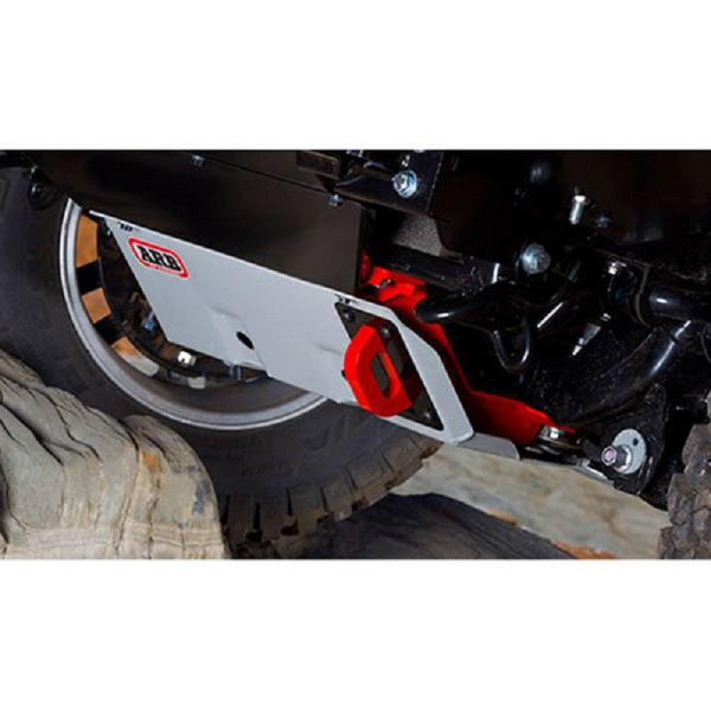 The ARB Under Vehicle Skid Plates System For Toyota Hilux Vigo (2005-2015) 5414100 is equipped with under vehicle protection for enhanced off-road capability, featuring strong steel components.
