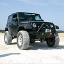 FOX 3 inch Jeep Wrangler JK (07-18) 2Door Lift Kit (Heavy Load) FOX Suspension FOXJK2D-0718 installed on black 3rd Gen Jeep Wrangler JK 2 Door