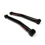 A pair of JKS J-Link Fixed Front Lower Control Arms on a white background with Jeep Wrangler JL.