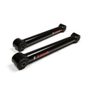 A pair of JKS J-Link Fixed Rear Lower Control Arms for Jeep Wrangler JL on a white background, showcasing their superior strength.