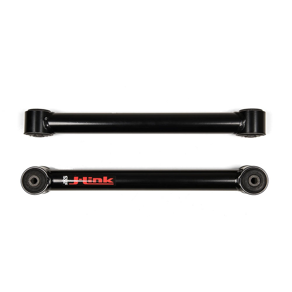 A pair of JKS J-Link Fixed Rear Lower Control Arms for Jeep Wrangler JL with superior strength on a white background.