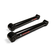 Load image into Gallery viewer, A pair of JKS J-Link Fixed Rear Lower Control Arms for Jeep Wrangler JL on a white background, showcasing their superior strength.