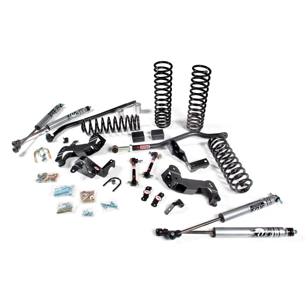 A JKS 3.5 Inch Jeep Wrangler JK (06-18) 2 Door J-Kontrol suspension kit with offroad articulation and springs.