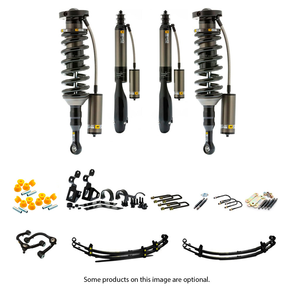 Enhance off-road performance of your Toyota Tacoma with the adjustable damping Old Man Emu BP-51 shock absorbers suspension kit.