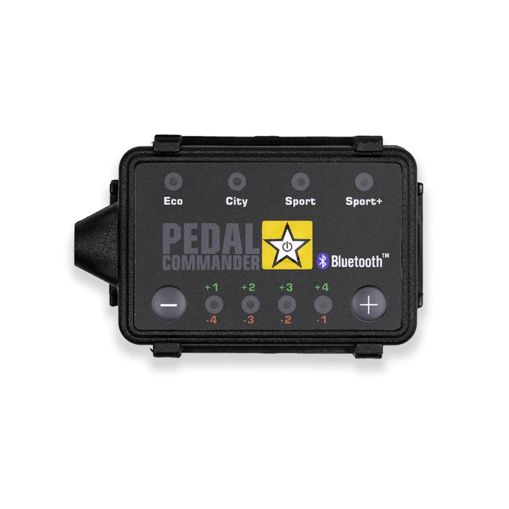 The Pedal Commander Bluetooth Throttle Controller PC27 for Toyota 4Runner, Tundra, LandCruiser 200 Series is a throttle response controller that offers Bluetooth connectivity and helps eliminate gas pedal delay.