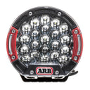 An ARB Intensity Solis 21 Spot Driving Light SJB21S illuminating a vehicle on a white background.
