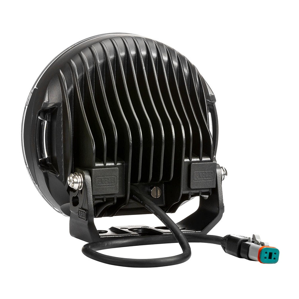 A black ARB Intensity Solis 21 Spot Driving Light SJB21S vehicle lighting on a white background.
