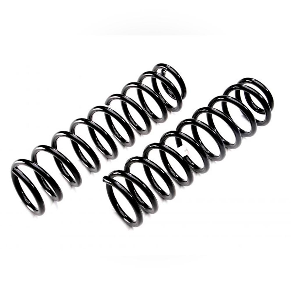 A pair of Old Man Emu black coil springs on a white background.