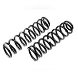 A pair of Old Man Emu black coil springs on a white background.