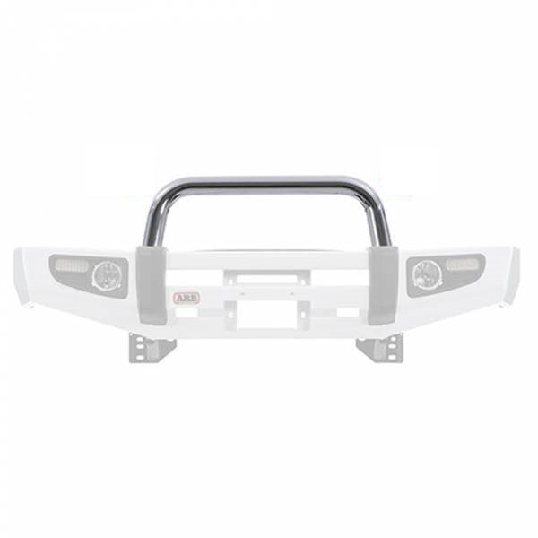 A white bumper bar for a pickup truck, compatible with Toyota Hilux Revo/Rocco and the ARB Sahara Front Top Tube For Toyota Hilux Revo/Rocco (2018-2022) 5100350.