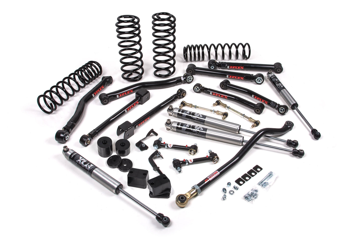 Enhance your jeep's performance with our top-notch JKS 3.5 Inch Jeep Wrangler JL (18-ON) 4 Door J-Krawl Lift Kit. Engineered with utmost precision, this suspension system includes high-quality springs that ensure optimal stability and load-bearing capacity. Elevate your jeep to new heights with the JKS lift kit.