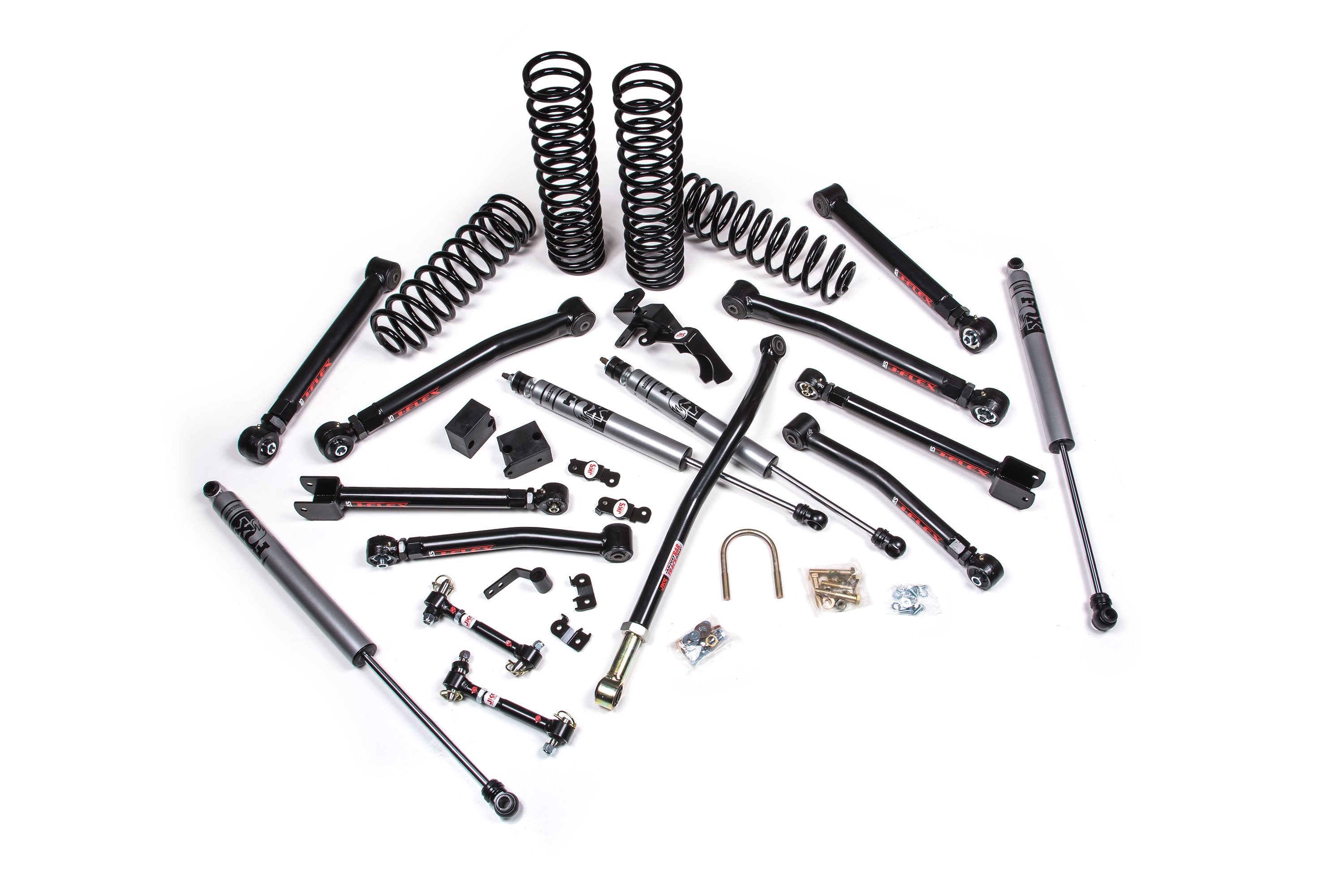 Enhance your off-road adventures with our JKS 2.5 Inch Jeep Wrangler JK (06-18) 4 Door J-Krawl Lift Kit from the brand JKS. Designed to maximize offroad articulation, our kit ensures superior performance and durability. Combined with our top