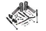 A JKS suspension kit for a jeep with coil springs and a sway bar.
