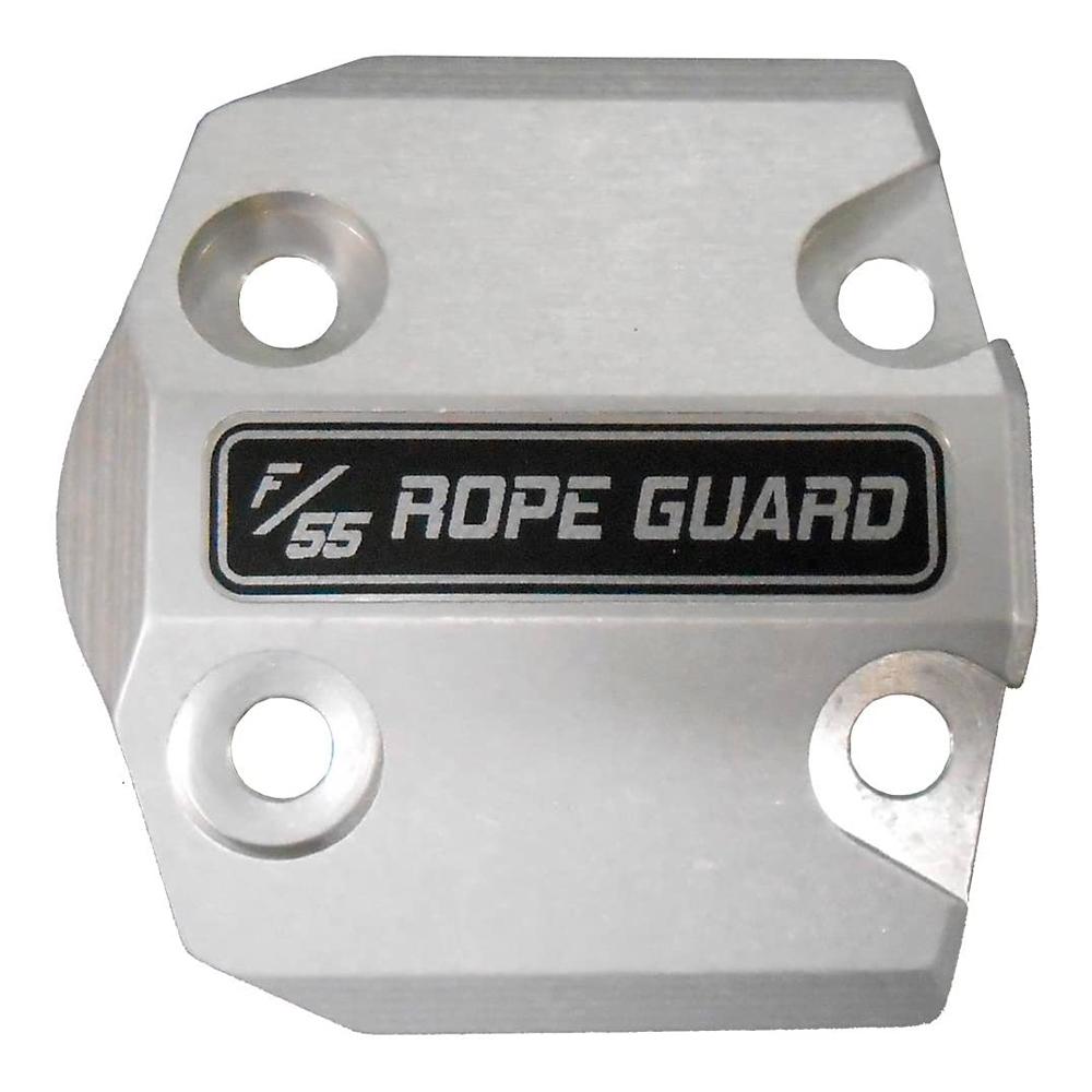 A Factor 55 FlatLink XXL Rope Guard 00384, with the word "rope guard" engraved on it, offering protection for synthetic ropes.