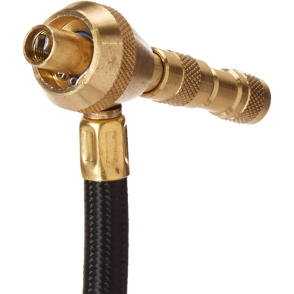 The black hose of an ARB Air Systems with an attached ARB E-Z Deflator Digital Gauge ARB510.