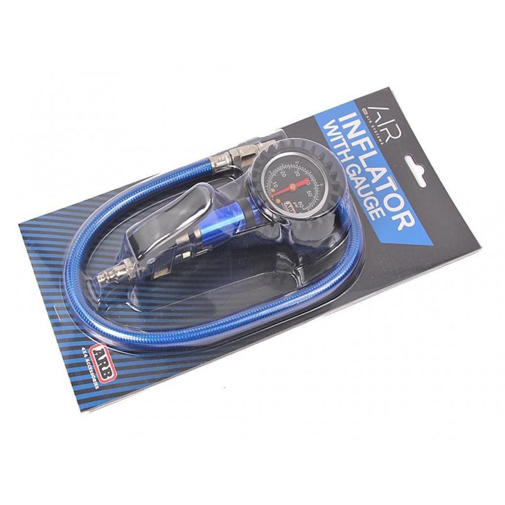 ARB Tire Pressure Monitor Inflator and Deflator with Analog Gauge and Braided Flexible Hose Blue ARB605A
