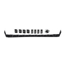 A set of black plastic parts and stainless steel hardware for a car, including the Base Rack Deflector For Toyota 4Runner (2010-2022) from ARB.
