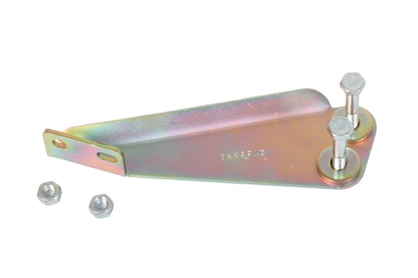 A metal bracket with nuts and bolts on a white background, suitable for suspension systems or as an exhaust bracket for an Old Man Emu ARB Old Man Emu Exhaust Bracket FK21 for Toyota Tacoma V6 & 4 Cylinder 1998 To 2004.