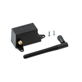 A black box with two screws and a wire, perfect for the ARB Classic Series II Fridge Freezer App Connect Module.