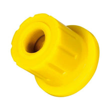 Load image into Gallery viewer, A yellow plastic Old Man Emu Spring Bushing Kit OMESB1 on a white background, showcasing durability.