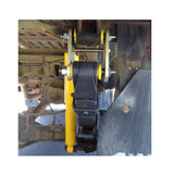 A picture of a Toyota Tacoma (1998-2004) 4WD truck with a yellow strap attached to it, showcasing the ride comfort of the Old Man Emu OME 2.25" Lift Rear Leaf Spring EL122RB.