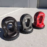 A Factor 55 Splicer Shackle Mount Thimble in Gray 00352-06 on a concrete floor.