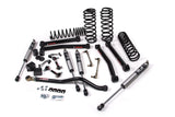 A JKS suspension system for a jeep with offroad articulation and control arms.
