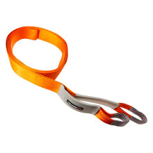 Load image into Gallery viewer, An orange and white Snatch Block Strap ARB715LB, specifically designed for vehicle recovery, is showcased against a clean white background.