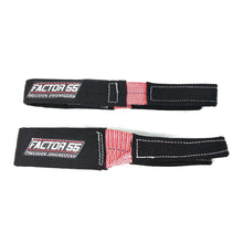 Load image into Gallery viewer, A pair of Factor 55 Shorty Strap III 3&#39;&#39; x 3&#39;&#39; 00079 black and red shorty straps on a white background.