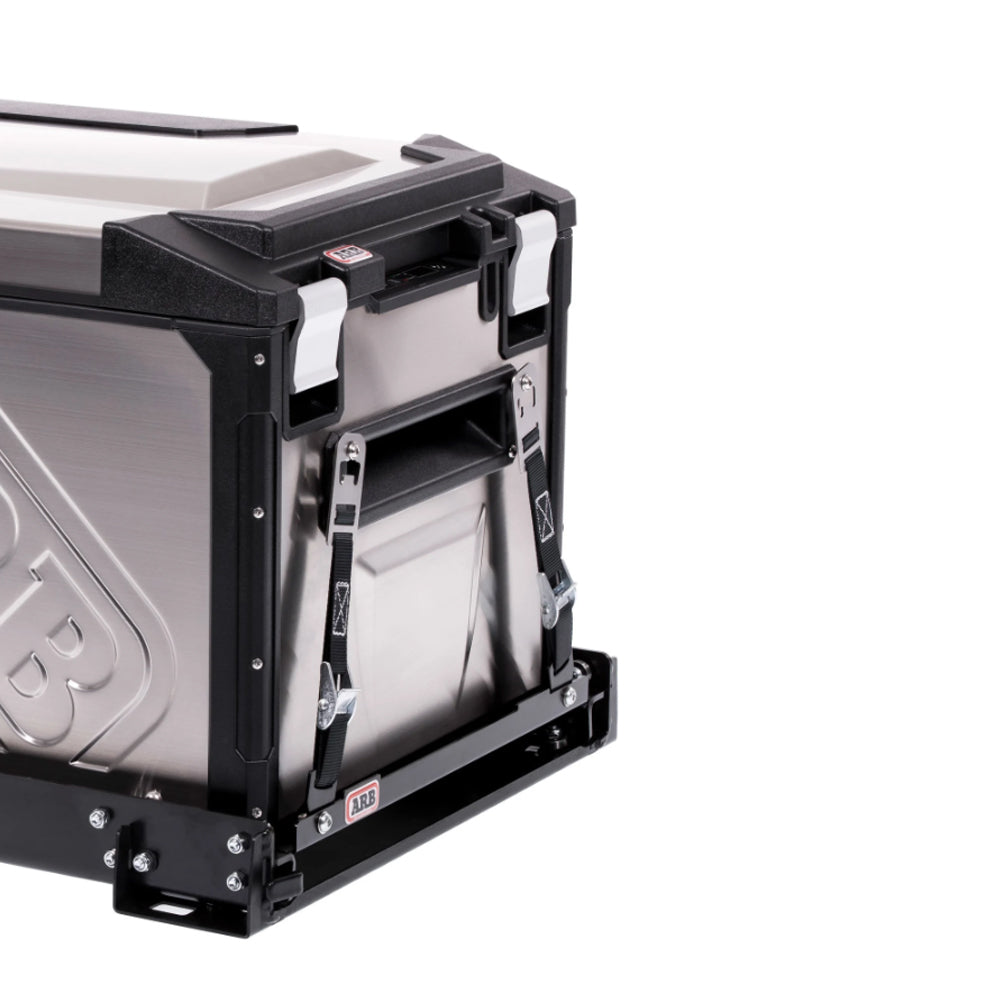 An ARB Portable Fridge Freezer Tie Down Kit Use w/Elements 63QT 10900038 with a tie-down system on a white background.