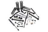 A JKS 3.5 Inch Jeep Wrangler JK (06-18) 2 Door J-Lander Lift Kit for a jeep with a high-performing suspension system and durable springs for optimal offroad articulation.