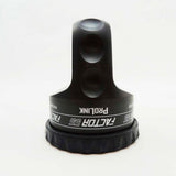 A black Factor 55 Shackle Mount in Gray 00015-04 with a black logo on it featuring the keyword "recovery straps" prominently.
