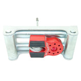 A Factor 55 FlatLink Winch Shackle Mount 00050-01 with a red handle attached to it, also known as a Red Aluminum FlatLink.