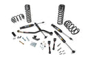 A JKS suspension kit for a Jeep Wrangler TJ (96-06) with dual rate coil springs and gas shocks.