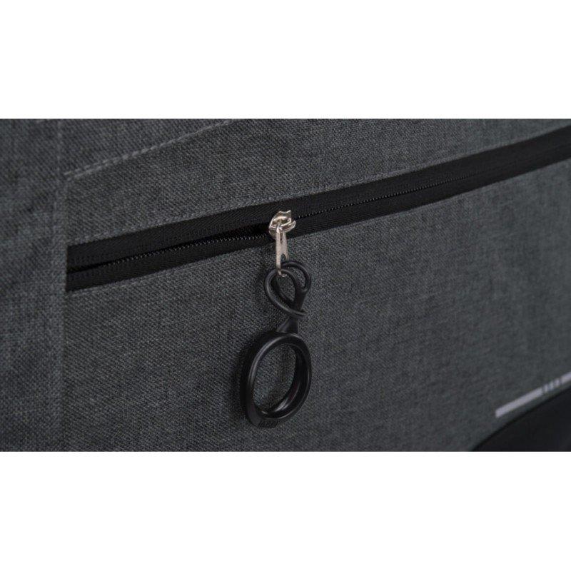 A close up of a gray ARB Transit Bag zipper.