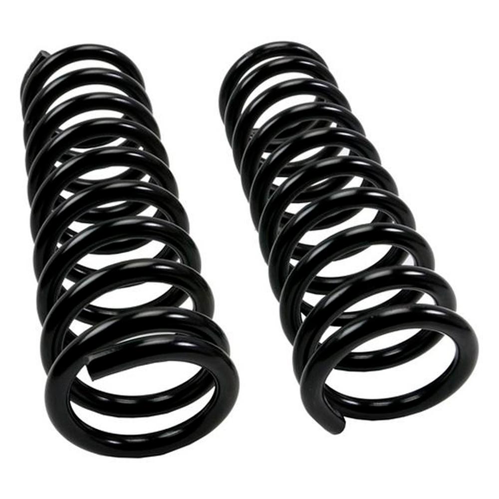 A pair of Old Man Emu Rear Coil Springs 2803 for Toyota Fortuner (2015-2022) on a white background used for installation.
