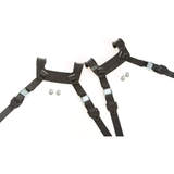 Two black straps securing the ARB Fridge Tiedown Kit System ARB 10900010 in a vehicle.