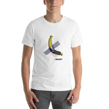 Load image into Gallery viewer, A man wearing a Mudify Banana Shocks Tee, a lightweight, cotton t-shirt with a banana on it.