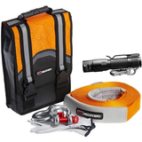 An ARB Weekender Recovery Kit RK12A with a flashlight, rope, and other items.