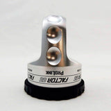 A Factor 55 Shackle Mount in Silver 00015-05, with a white handle on it, designed for use with winch hooks and screw pin shackles for efficient recovery.