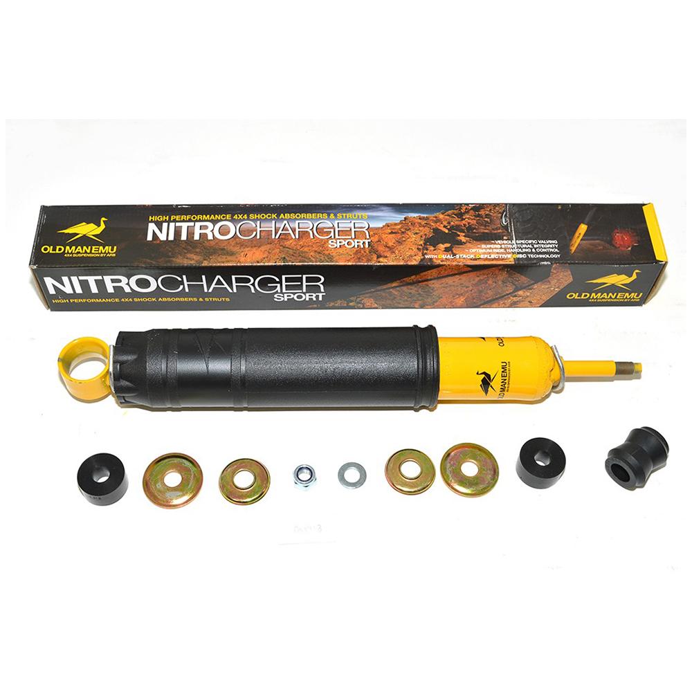 Enhance your Nissan Rogue's shock absorber performance with our high-quality Old Man Emu Front Nitrocharger Sport Shock Absorber 90000 kit. This kit includes a heavy gauge reserve tube and advanced compression valving for improved ride comfort.