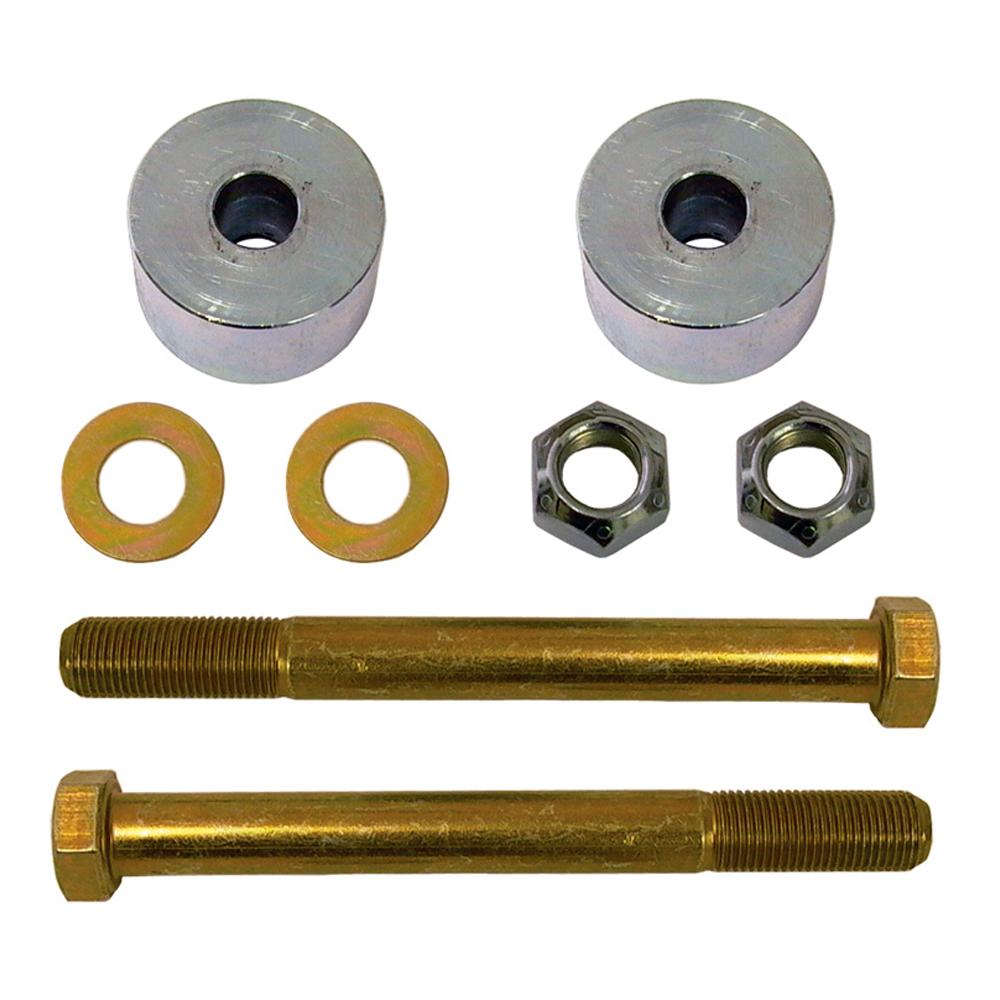 A set of ReadyLIFT Diff. Drop Spacer Kit 47-5005 for Toyota Tundra 2007-2021 that improves a truck's stance.