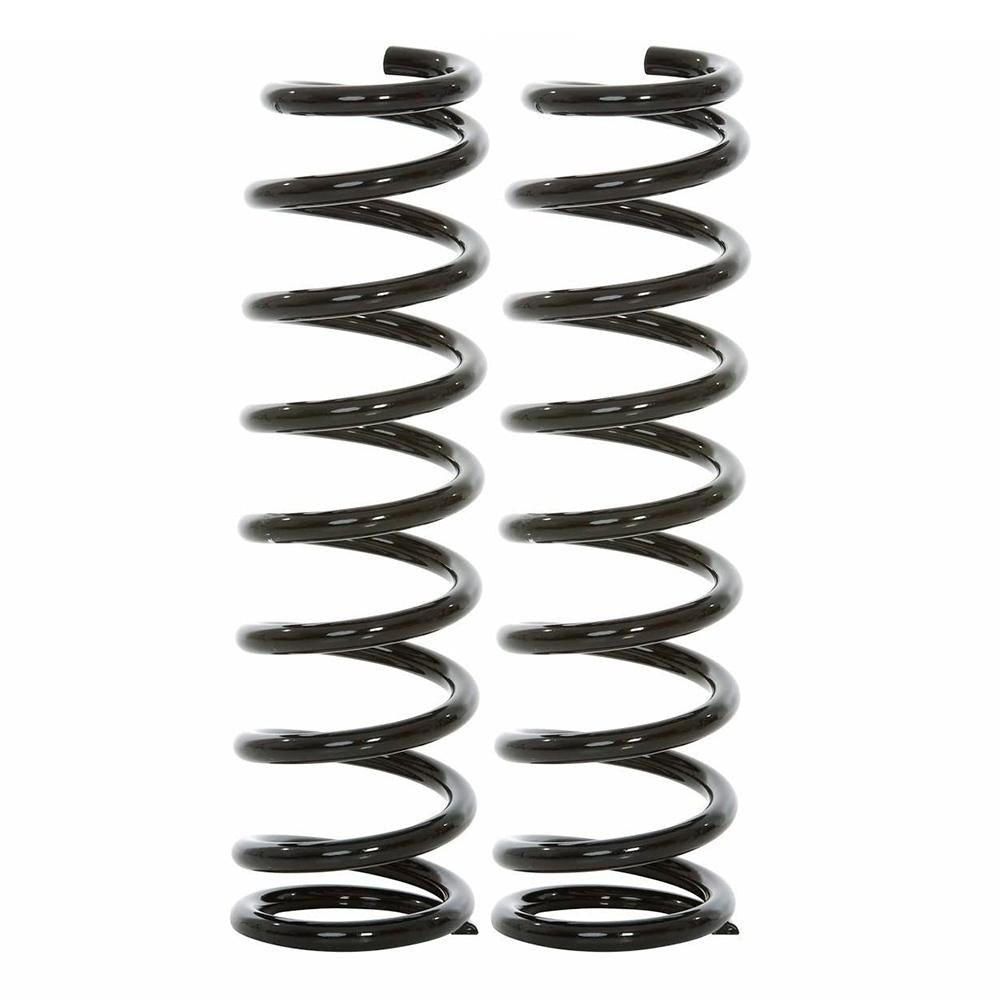 A pair of black Old Man Emu coil springs on a white background.