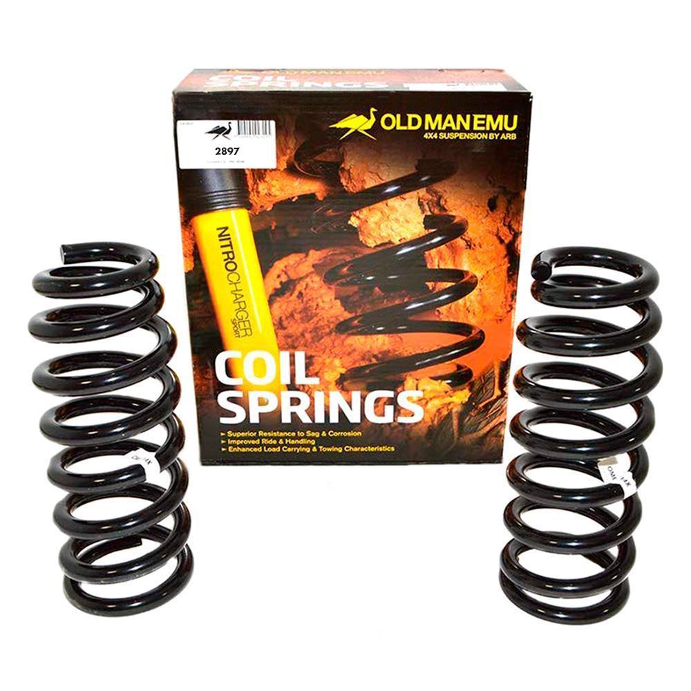 A box containing Old Man Emu coil springs, perfect for easy installation and optimizing ride height.