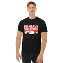 Get the structured look with this trendy unisex Go Heavy or Go Home Tee by Mudify, made from 100% cotton.