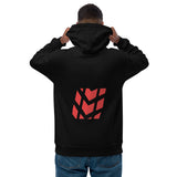 A man wearing a Mudify Premium Eco Hoodie by Mudify, which is made from organic and recycled materials, providing a comfortable fit.