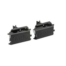 Load image into Gallery viewer, A pair of ARB HiLift Mount Base Rack Farm Jack Holders (Pair) 1780280 door latches on a white background.