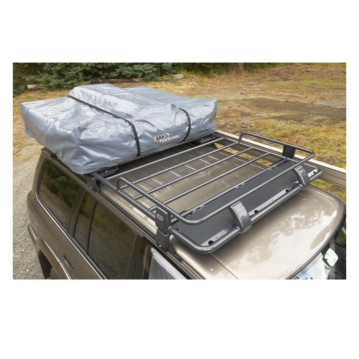 The ARB Touring Roof Racks for Toyota 4Runner 4th Gen/ LandCruiser Prado 150 Series ARB 3813200 is designed with superior mandrel bending and mig welding for durability. It also features adjustable feet and legs for easy installation and customization.